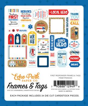 Echo Park -   Ephemera Frames & Tags - "First Responder" - Stanzteile & Anhänger 