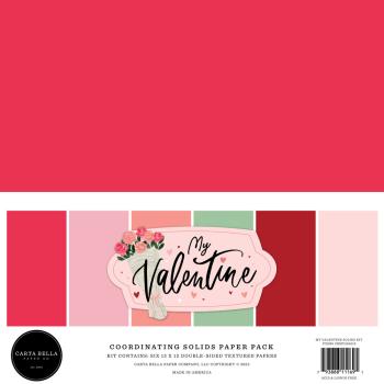 Carta Bella "My Valentine" 12x12" Coordinating Solids Paper Pack - Cardstock