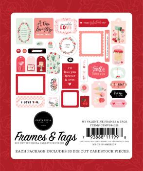 Carta Bella - Ephemera Frames & Tags - "My Valentine" - Stanzteile & Anhänger 