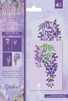 Crafters Companion - Wisteria Whisper - Embossing Folder & Stencil