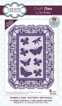 Creative Expressions - Craft Dies -  Frames & Tags Butterfly Rectangle  - Stanze