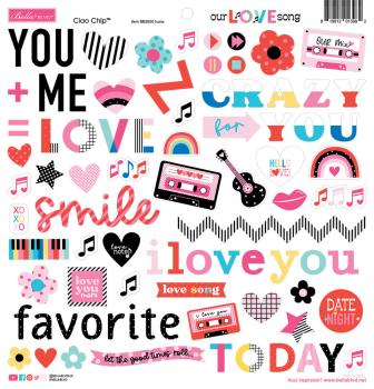 Bella BLVD - Chipboard Icons - Our Love Song Ciao - Chipboard Aufkleber 