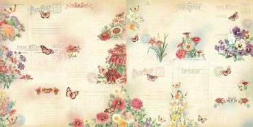Graphic 45 "Flower Market " Ephemera - Stanzteile & Journaling Cards