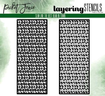 Picket Fence Studios - Slim Line Stencil - Layering Stencil - "The Best Bean in Town" - Schablone