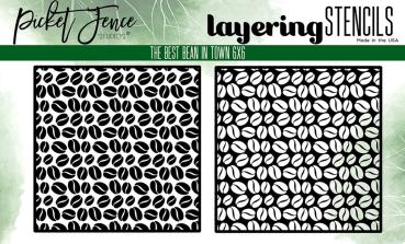 Picket Fence Studios - Layering Stencil - "The Best Bean in Town" - Schablone