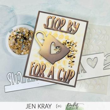 Picket Fence Studios - Layering Stencil - "The Best Bean in Town" - Schablone
