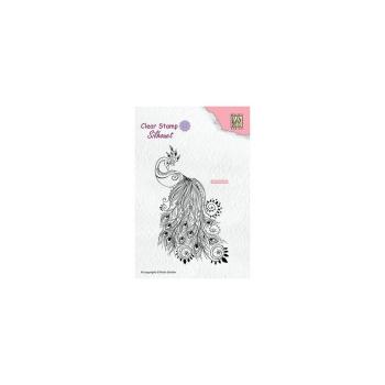 Nellie Snellen - Silhouet Clear Stamp - " Peacock " - Stempel
