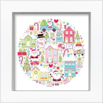Doodlebug Design - Shadow Box Kit - "Candy Cane Lane" - Kit für Schattenbox 