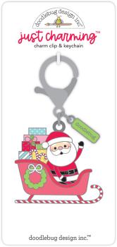 Doodlebug Design - Clip & Keychain - Here Comes Santa Claus - Schlüsselanhänger