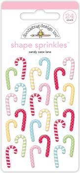 Doodlebug Design - Shape Sprinkles - " Candy Cane Lane " - Epoxy-Sticker