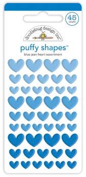 Doodlebug Design - Puffy Shapes - "Blue Jean Heart " - Aufkleber