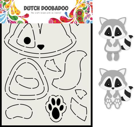 Dutch Doobadoo - Stencil - Dutch Card Art Build Up -" Raccoon "- Stencil A5 - Schablone