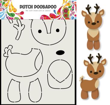 Dutch Doobadoo - Stencil A5 "Rendier" - Dutch Card Art Build Up Schablone