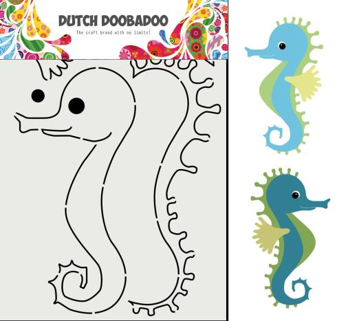 Dutch Doobadoo - Stencil A5 "Seahorse" - Dutch Card Art Build Up Schablone