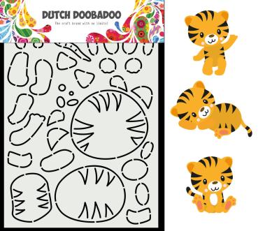 Dutch Doobadoo - Stencil A5 "Tiger" - Dutch Card Art Build Up Schablone
