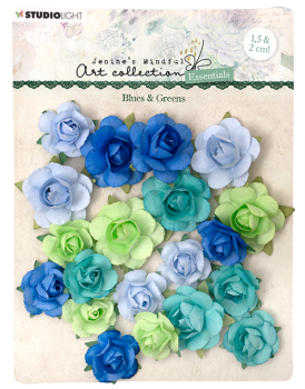 Studio Light - Paper Flowers - Blues & Greens - Papierblumen