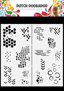 Dutch Doobadoo - Stencil - Dutch Mask Art Slimline - " Grunge Pattern " - 8x8 Inch - Schablone