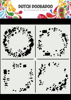 Dutch Doobadoo - Stencil - Dutch Mask Art - " Circle Grunge " - 6x6 Inch - Schablone