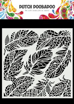 Dutch Doobadoo - Stencil - Dutch Mask Art - " Feather " - 6x6 Inch - Schablone