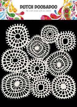 Dutch Doobadoo - Stencil - Dutch Mask Art - " Linnen Circles " - 6x6 Inch - Schablone
