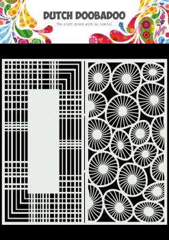 Dutch Doobadoo - Stencil - Dutch Mask Art Slimline - " Circles " - 8x8 Inch - Schablone