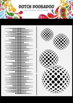 Dutch Doobadoo - Stencil - Dutch Mask Art Slimline - " Circles " - 8x8 Inch - Schablone