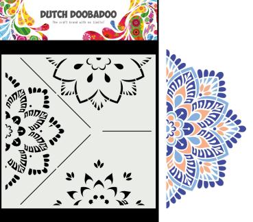 Dutch Doobadoo - Stencil - Dutch Mask Art - " Mandala Build " - 8x8 Inch - Schablone