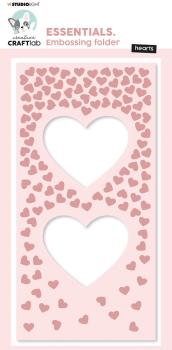 Creative Craft Lab - Studio Light - Embossingfolder Slimline - Hearts - Prägefolder