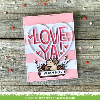 Lawn Fawn Craft Dies - "Giant Outlined Love Ya" - Stanzen