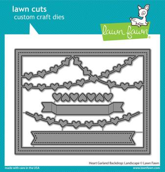 Lawn Fawn Craft Dies - "Heart Garland Backdrop: Landscape" - Stanzen