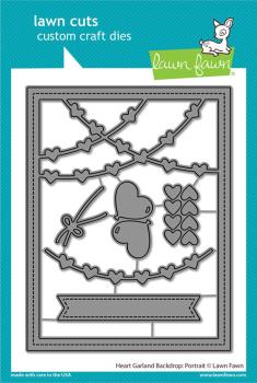 Lawn Fawn Craft Dies - "Heart Garland Backdrop: Portrait " - Stanzen