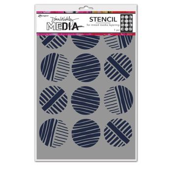 Ranger - Dina Wakley Media Stencil - Lined circles - Schablone