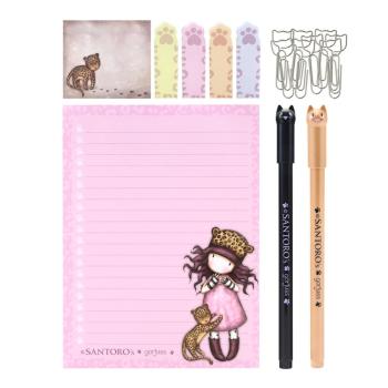 Gorjuss Santoro -  Desk Organiser Set Purrrrrfect Love - Notizblock 