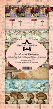 Paper Favourites - " Mushroom Ephemera " - Slim Paper Pack - 3x8 Inch 