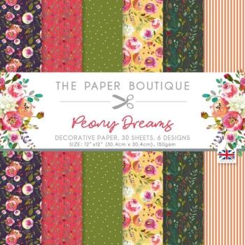 The Paper Boutique - Decorative Paper - Peony Dreams - 12x12 Inch - Paper Pad - Designpapier