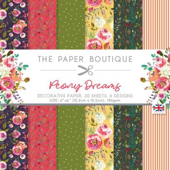 The Paper Boutique - Decorative Paper - Peony Dreams - 6x6 Inch - Paper Pad - Designpapier