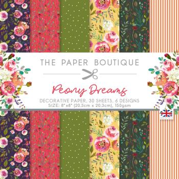 The Paper Boutique - Decorative Paper - Peony Dreams - 8x8 Inch - Paper Pad - Designpapier