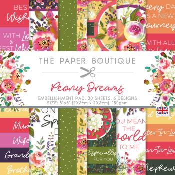 The Paper Boutique - Embellishment Pad - Peony Dreams - 8x8 Inch - Designpapier