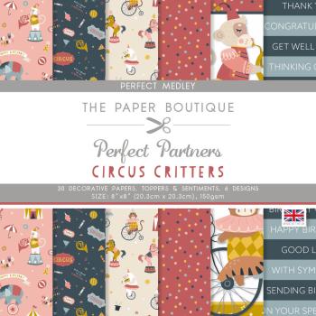 The Paper Boutique - Perfect Partners Toppers - Circus Critters - 8x8 Inch - Designpapier