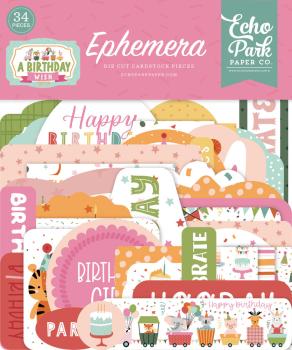 Echo Park - Ephemera - "A Birthday Wish Girl" - Stanzteile