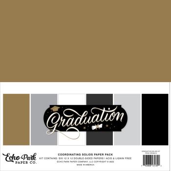 Echo Park- Coordinating Solids Paper 12x12" - "Graduation" - Cardstock