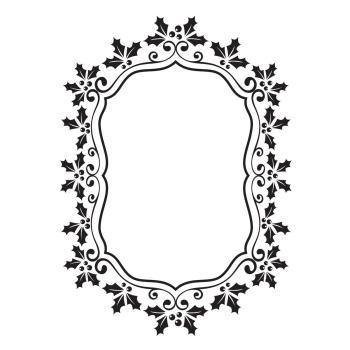 Nellie's Choice - 3D Embossing Folder - " Oval Holly Frame " - Prägefolder