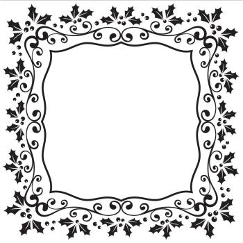 Nellie's Choice - 3D Embossing Folder - " Square Holly Frame " - Prägefolder