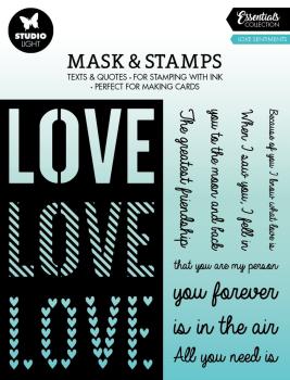 Studio Light - Schablone & Stempel "Love Sentiments" Stencil & Clear Stamps