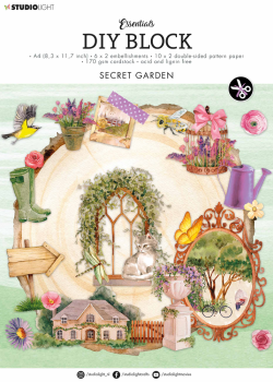 Studio Light - Designpapier - Stanzteile "Secret Garden" DIY Block A4 - 32 Bogen