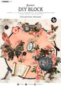 Studio Light - Designpapier - Stanzteile "Steampunk Dreams" DIY Block A4 - 32 Bogen