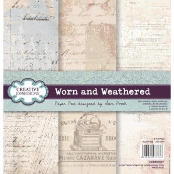 Creative Expressions - Designpapier "Worn and Weathered" Paper Pack 8x8 Inch - 36 Bogen  