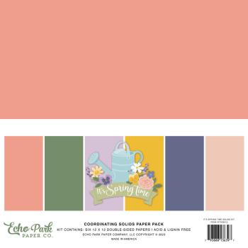 Echo Park - Cardstock "It's Spring Time" Coordinating Solids Paper 12x12 Inch - 6 Bogen 