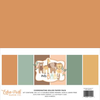 Echo Park - Cardstock "Our Baby" Coordinating Solids Paper 12x12 Inch - 6 Bogen 