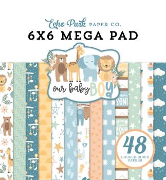 Echo Park - Designpapier "Our Baby Boy" Cardmakers Mega Pad 6x6 Inch - 18 Bogen